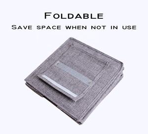 ワードローブ吊り下げ式クローゼットオーガナイザー、折りたたみ式クローゼット吊り下げ棚、コットンリネン製折りたたみ式衣類収納棚 - Product Image 3