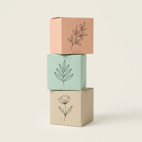 Boîte en carton carrée auto-élevante personnalisée, luxueuse, gaufrée, recyclable, pour emballage de bougies d'aromathérapie et de produits de soin de la peau