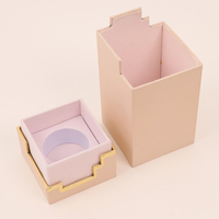 Boîte d'emballage de parfum de luxe de haute qualité avec couvercle et base, carrée, couleur rose luxueuse, nouvelle boîte de parfum caractéristique