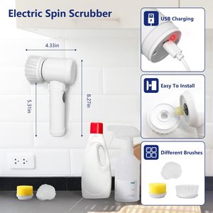 Cepillo de Limpieza Eléctrico Recargable con Logotipo Personalizado, 5 Cabezales Reemplazables, Ecológico, con Empaque en Caja de Plástico - Product Image 3