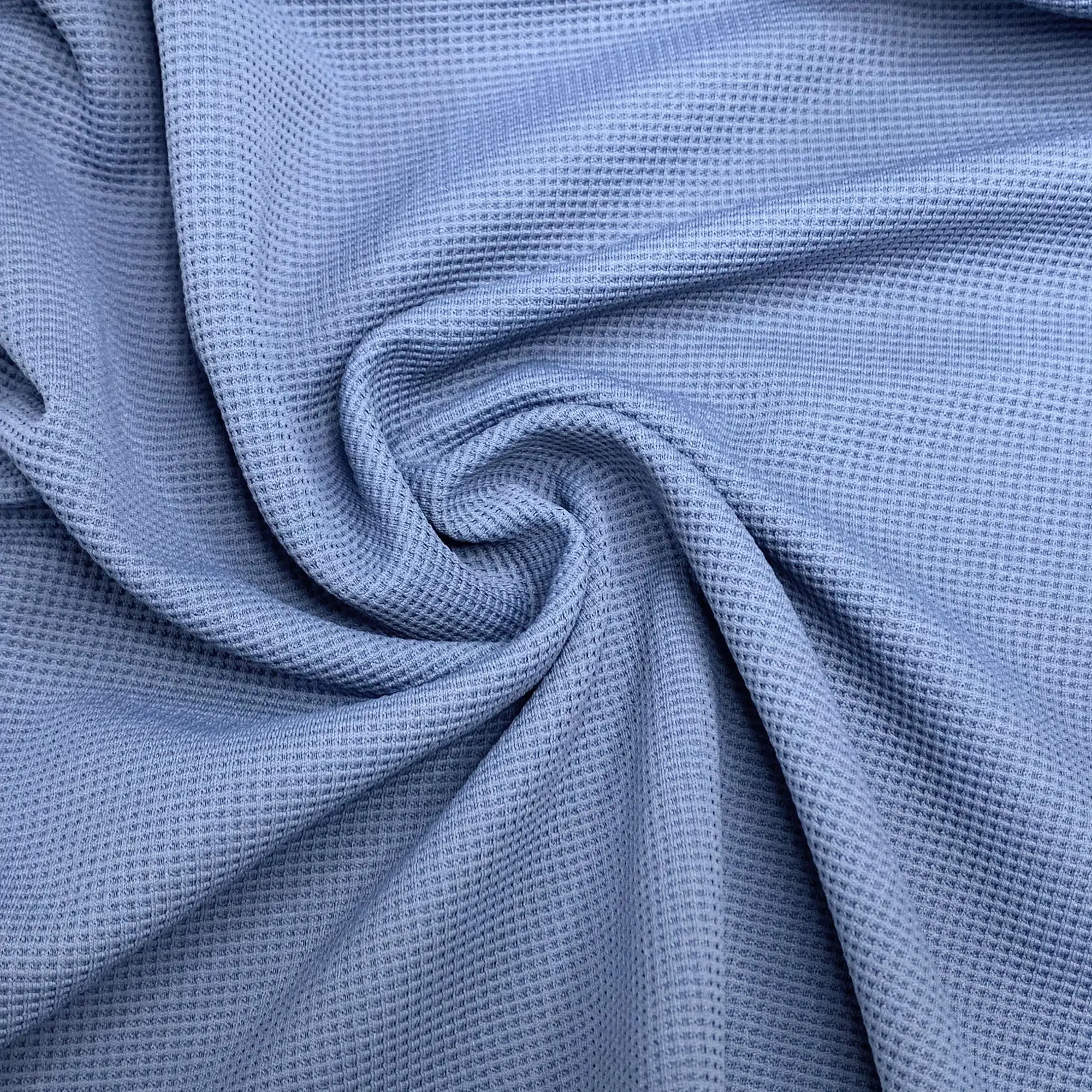 Hoodies gömlek için örme jakarlı saf polyester taklit pamuk waffle kumaş