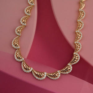 Collier ras du cou en argent 925 avec moissanite, finition dorée, coupe ronde, élégant, pour fiançailles, mariage, bijoux de mariée, cadeau pour elle - Product Image 1