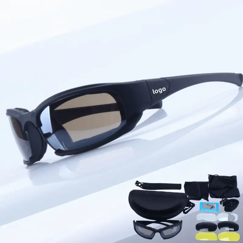 X7 Kính chiến thuật biểu tượng tùy chỉnh xe máy kính gafas chiến thuật Kính X7 chụp đi bộ đường dài kính UV400 3 ống kính kính mát