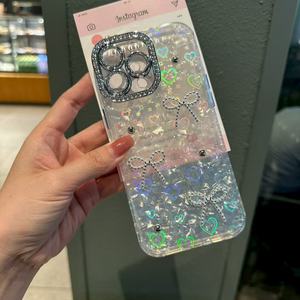 Funda Protectora para Teléfono con Diseño de Concha de Mariposa, Incrustaciones de Diamantes de Imitación, Protección de 360 Grados para 17 <span class=keywords><strong>Pro</strong></span> <span class=keywords><strong>Max</strong></span>/15 <span class=keywords><strong>Pro</strong></span> - Product Image 3