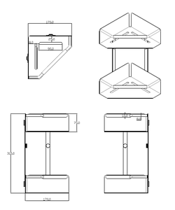 Panier de douche mural élégant à double niveau en acier inoxydable, panier d'angle pour salle de bain à 2 niveaux avec poignée antidérapante, écologique - Product Image 5