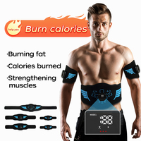 Ceinture de massage électrique intelligente pour le dos et les lombaires avec électrodes abdominales EMS, vibrations et chaleur, alimentée par batterie RS KC