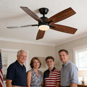 Ventilateurs de plafond LED modernes à commande à distance, moteur DC réversible, pales en contreplaqué, 6 vitesses, 5 pales, <span class=keywords><strong>CRI</strong></span> élevé 95, garantie 5 ans, directement de l'usine - Product Image 5