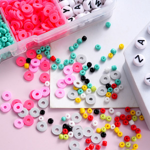 Piezas de cerámica blanda más vendidas, cuentas de arroz con letras en caja de 12 rejillas, cuentas de cerámica blanda, accesorios de joyería DIY con cuentas a mano - Product Image 5