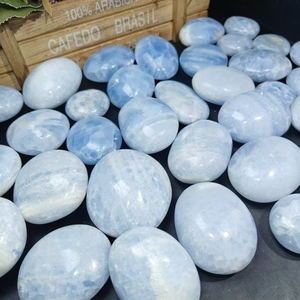 Cristal Natural Venta al por mayor de alta calidad azul calcita Palma piedra tallada piedra de <span class=keywords><strong>lava</strong></span> para la decoración del hogar - Product Image 3