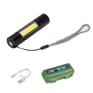 Mini Kleine Draagbare Super Verlichting Zoom Aluminium Kinderlicht 3W Oplaadbare Heldere Led Tactische Zaklamp Met Clip