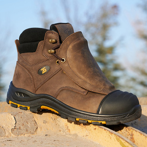 L611-Stivali da Lavoro in Pelle Crazy Horse con Punta Composita, Stivali Protettivi per Saldatura con Protezione Metatarsale per Uomo, Marrone - Product Image 2