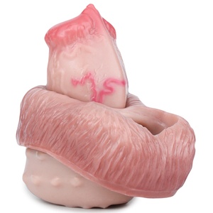 FAAK Funda de silicona para pene con anillo, diseño de nudo canino de fantasía, hueca, tamaño S M L, funda para dildo, alargador de pene, juguetes sexuales para hombres, para masturbación - Product Image 4