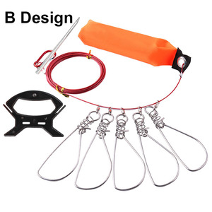 Attrezzatura da pesca Stringer Clip di Blocco di Pesce In Acciaio Inox Corda Blocco di Pesce con Galleggiante 5 Scatta In Metallo - Product Image 5