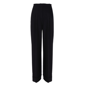 2024 primavera autunno tinta unita nera da ufficio <span class=keywords><strong>pantaloni</strong></span> da donna a vita alta con tasche da lavoro <span class=keywords><strong>pantaloni</strong></span> a pieghe da donna - Product Image 5