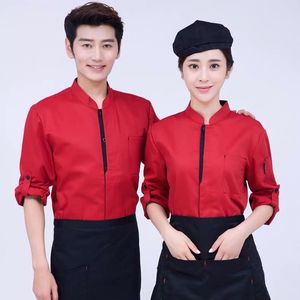 Chef Uniform Long Sleeve White Cotton Workwear For Restaurant Kitchen Men Women Autumn Winter - Product Image 3