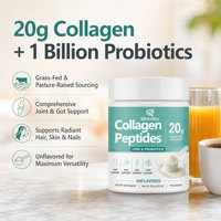 Poudre de collagène Qbioflex OEM sans sucre, sans calories, sans sodium et avec probiotiques, complément de peptides de collagène