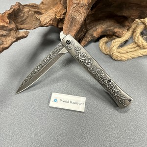 Hoja de lavado de piedra de moda <span class=keywords><strong>mango</strong></span> de aluminio en relieve cuchillo plegable de supervivencia de acero inoxidable cuchillo de autodefensa para exteriores al por mayor - Product Image 3
