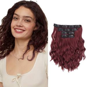 ผมต่อแบบสั้นหยักศกสำหรับผู้หญิง ชุด 4 ชิ้น ยาว 30 ซม. น้ำหนัก 130 กรัม ผมต่อสังเคราะห์ - Product Image 1