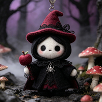 Porte-clés en peluche gothique d'Halloween, style sombre personnalisé, pendentif de sac en peluche
