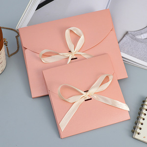 Sobre de papel perlado con lazo, cinta y lazo de lazo estilo occidental engrosado para embalaje de bragas, caja de regalo - Product Image 3