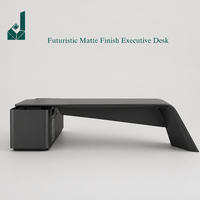 Bureau de direction de luxe, personnalisation disponible, fabrication originale, expédié entièrement assemblé, bureau noir au toucher doux