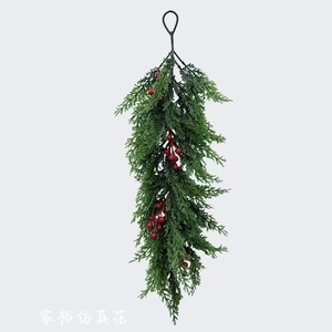 Jiayu Simulated Cypress Garland With Red Berries 63cm <b>Christmas</b> Wall Hanging Decoration - Product Image 3