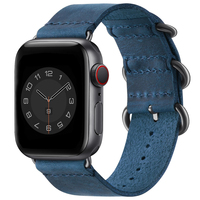 Connecteur sécurisé 3 fermoirs Style rétro Bracelet en cuir souple pour montre Compatible avec les bracelets de montre 40-49 mm Cuir de montre véritable