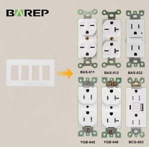 <span class=keywords><strong>Plaque</strong></span> murale <span class=keywords><strong>électrique</strong></span> Barep US UL blanche 4 modules sans vis pour interrupteur et prise - Product Image 3
