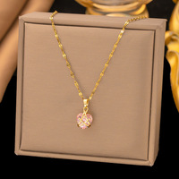 Nouveau Collier Pendentif Femme 2025 en Cuivre Électroplaqué avec Zircon Brillant et Chaîne Bambou à Grands Maillons Sportifs