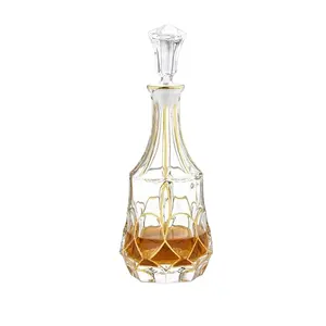 N11 lüks 800ML kristal cam şişe jant şarap ve viski sürahi altın viski bardağı Set kristal züccaciye Tequila hizmet için