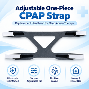 Sangle de remplacement réglable monobloc <span class=keywords><strong>pour</strong></span> <span class=keywords><strong>masque</strong></span> CPAP, bandeau désinfecté par ultrasons <span class=keywords><strong>pour</strong></span> la thérapie de l'<span class=keywords><strong>apnée</strong></span> <span class=keywords><strong>du</strong></span> <span class=keywords><strong>sommeil</strong></span>, utilisation à domicile et en clinique - Product Image 1