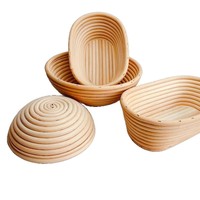 Panier de fermentation pour pain de style européen Huangwuy, panier rond ovale en rotin ancien tressé à la main, ustensiles de cuisson, pour pain grillé G