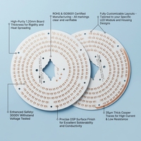 PCB LED rond personnalisé, substrat MCPCB en aluminium pour éclairage de plafond et éclairage industriel, certifié ROHS/ISO9001