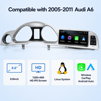 Système multimédia automobile Linux à démarrage rapide 8,8 pouces avec CarPlay sans fil et Android Auto pour Audi A6 C6 4F 2005-2011 MMI 2G 3G écran IPS