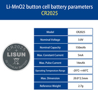 Batería de Litio Primaria XH CR2032 CR2025 CR2016 de 3V 150mAh Li/MnO2 para Llaves de Coche, Computadoras y Herramientas Eléctricas