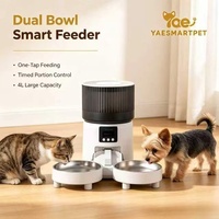 Pengumpan Hewan Peliharaan Pintar 2.4G WiFi Kontrol Aplikasi Dispenser Otomatis Kamera 3MP Rekam Suara Porsi Terjadwal Mangkuk Ganda Anti Macet