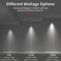 Spot LED encastré architectural orientable COB CRI90, éclairage commercial dimmable, spot LED allongé