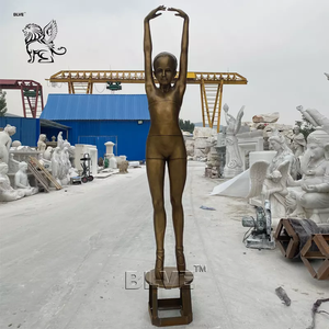BLVE açık kamu sanat dekorasyon Modern yaşam boyutu bronz kadın dans heykeli pirinç bale kız çeşmeler - Product Image 4