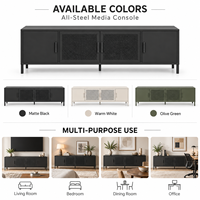 Meuble TV moderne noir en maille de haute qualité avec porte, rangement en métal, écologique, personnalisable pour salon, chambre, appartement, hôtel