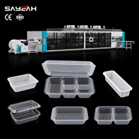 Vier-station PP PET multi-compartiment voedselbak scharnierende doos plastic thermoformmachine