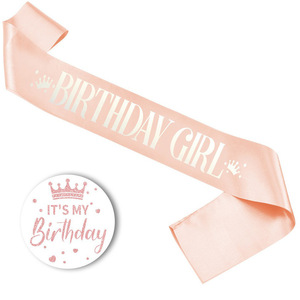 HLC - Recuerdos para Fiesta de Cumpleaños, Pin Personalizado de Lata y Banda de Satén para Cumpleaños, Decoración para Aniversarios y Bodas - Product Image 2