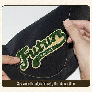 Patchs brodés à la main avec des lettres de l'alphabet, décoration de vêtements, patchs personnalisés - Product Image 6