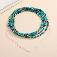 Perles de taille colorées de style bohème, chaîne ajustable, grande taille, africain, Non-étirable, chaîne de ventre, Bikini, bijoux de corps d'été