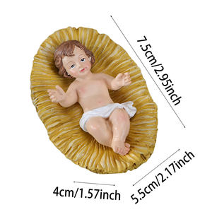 Santo Niño Jesús nacimiento <span class=keywords><strong>resina</strong></span> artesanía escultura caballo canal hierba cama Navidad hogar Decoración arte <span class=keywords><strong>resina</strong></span> escultura para interior - Product Image 6