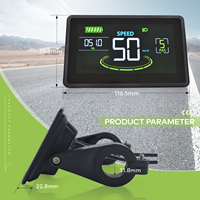 Computadora para Bicicleta Eléctrica H6C, con Cable, Resistente al Agua IP67, Pantalla LCD Vertical, Material ABS