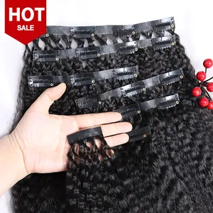 Seamless Clip in Raw Hair Extension 100Human Hair Cambodian Kinky Straight Curly Seamless Clip in Extensions Wholesale
