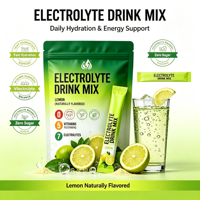 Pack d'hydratation électrolytique à marque privée, saveur citron, poudre de boisson énergétique électrolytique faible en calories à base de stévia, personnalisation OEM disponible