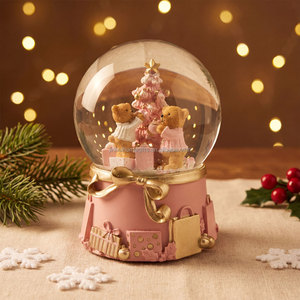 Globo di Neve Musicale con Orsacchiotto Rosa - Regalo Preferito dai Bambini <span class=keywords><strong>per</strong></span> Capodanno, Globo d'Acqua con Carillon - Globo di Neve Natalizio - Product Image 2