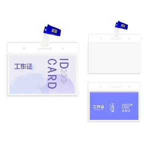 작업 카드 학생 카드 커버 가방 투명 부드러운 플라스틱 ID 작업 이름 배지 Pvc 카드 홀더