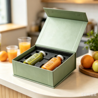Boîte-cadeau en papier pour emballage de jus de fruits frais, avec logo personnalisé, luxe, carton rigide, marque privée, écologique, vente en gros